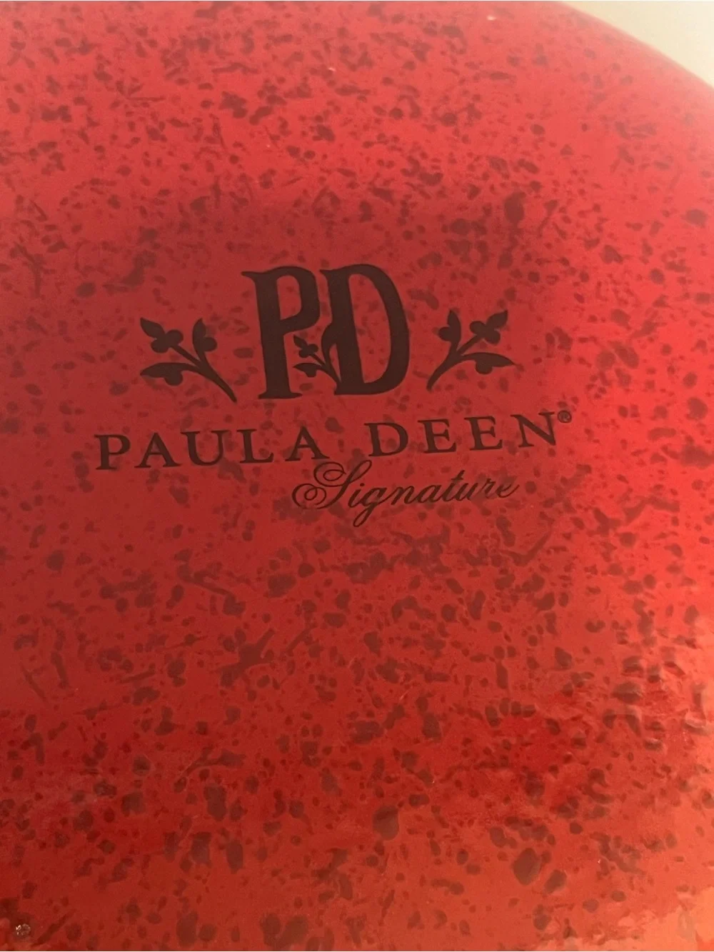 Paula Deen Signature 12 Qt Red Speckled Enamel on Steel Stockpot with Lid